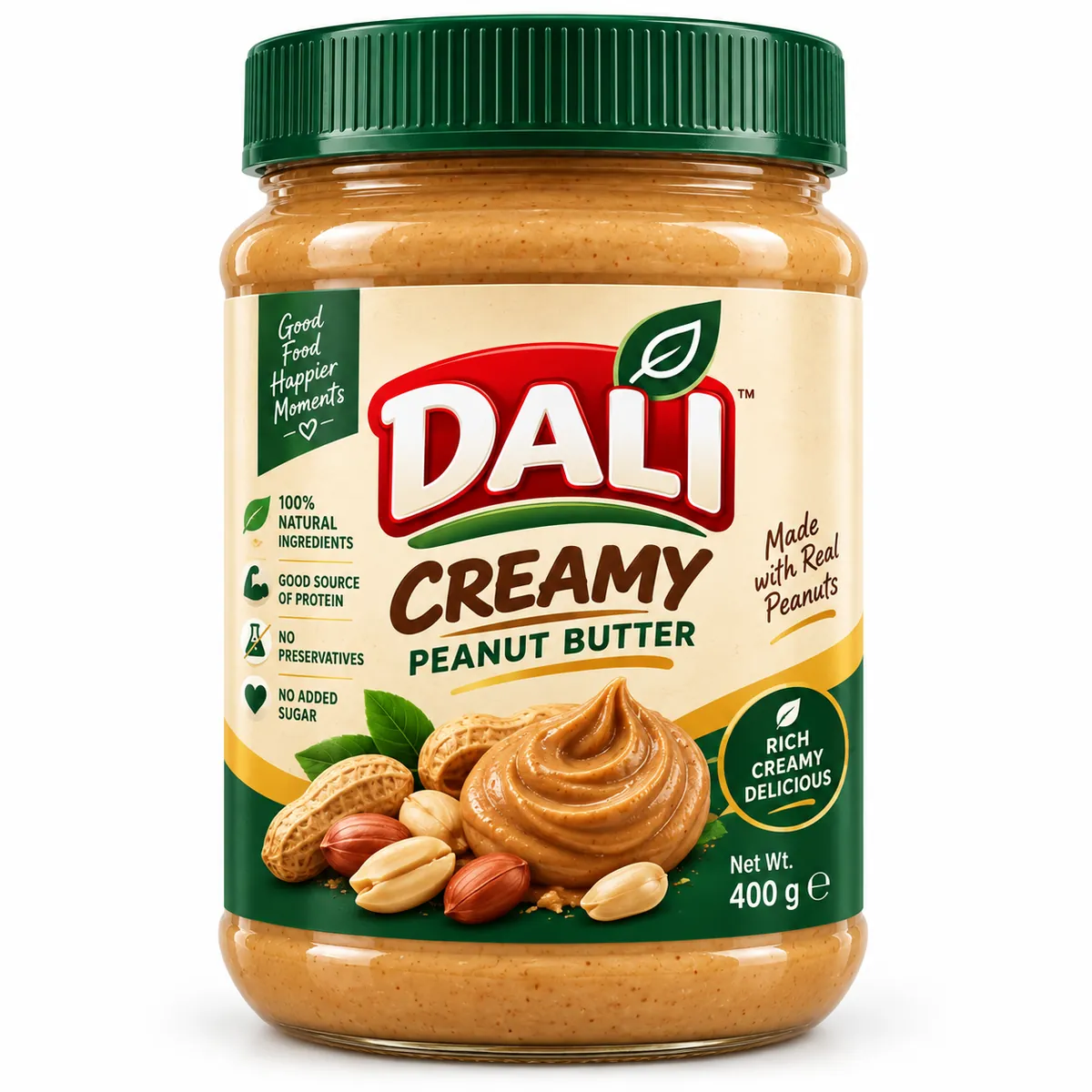 Jar of Dali creamy peanut butter