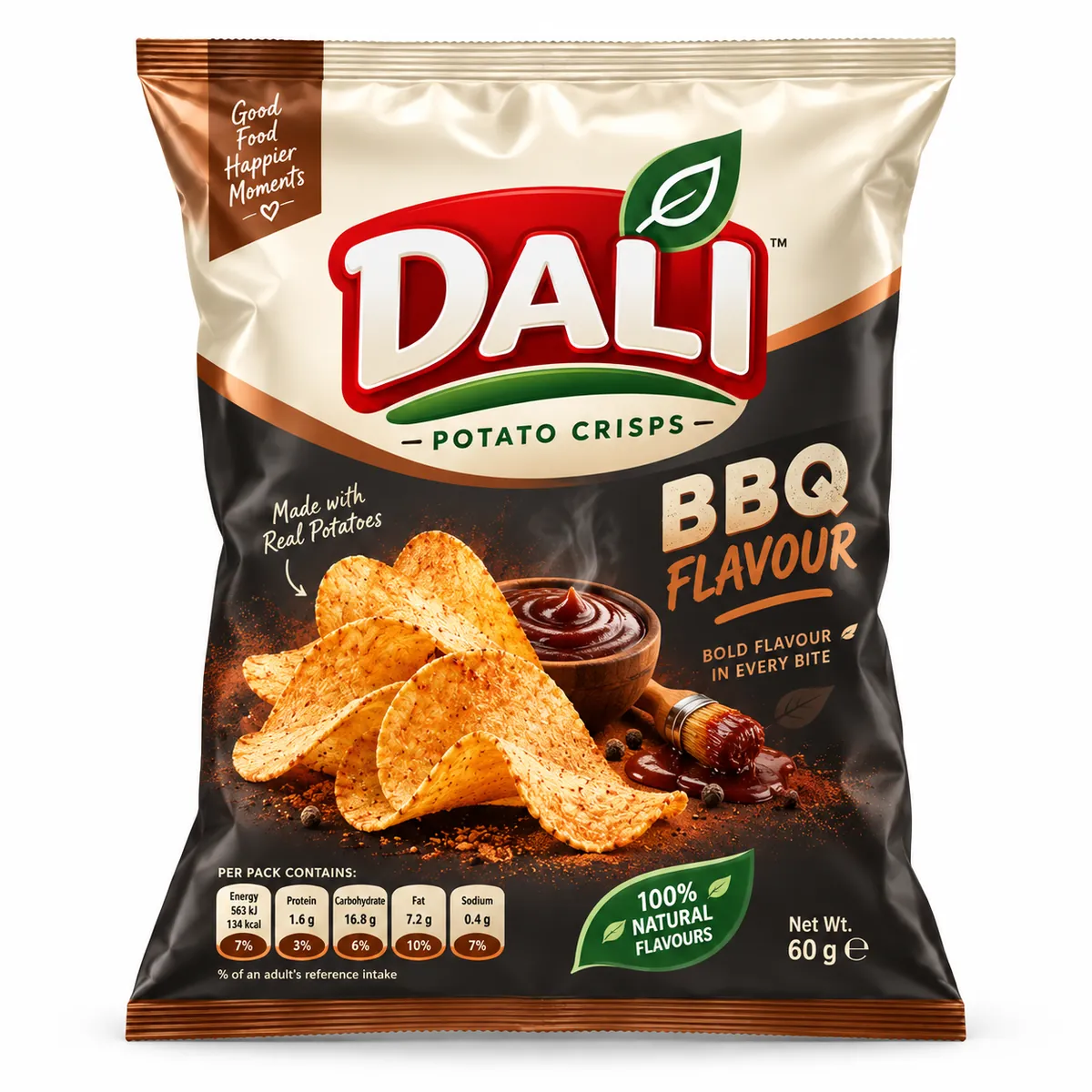 Dali BBQ flavour potato crisps pack