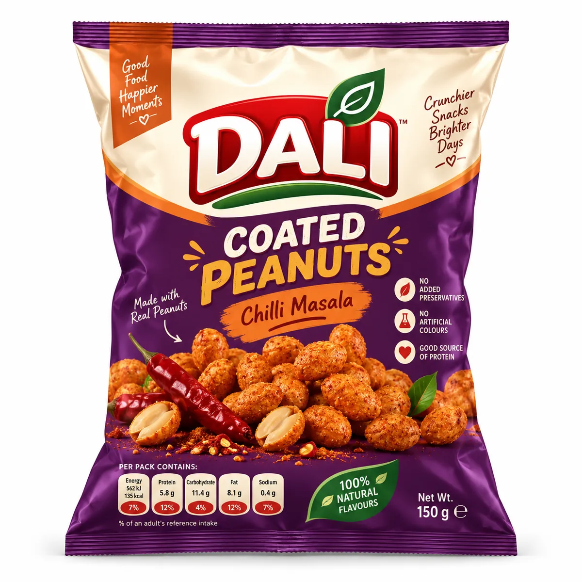 Dali chilli masala coated peanuts pack