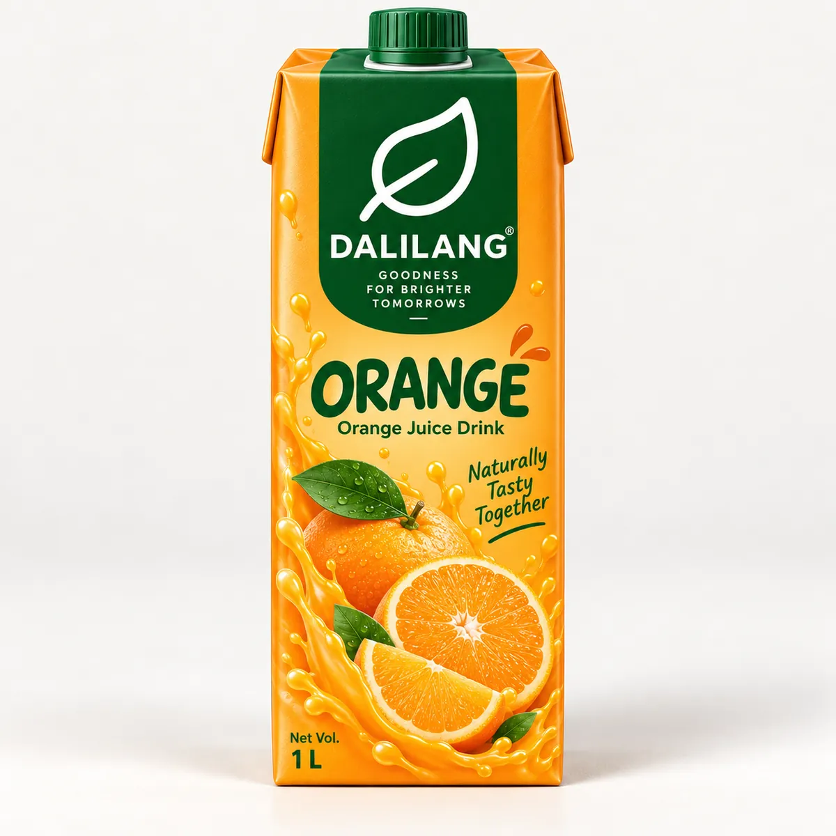 Dali orange juice bottle