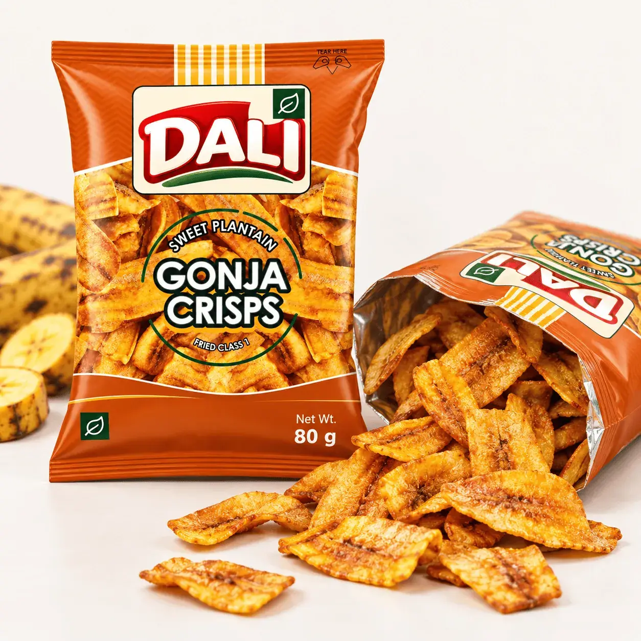 Crispy Dalilang gonja plantain chips