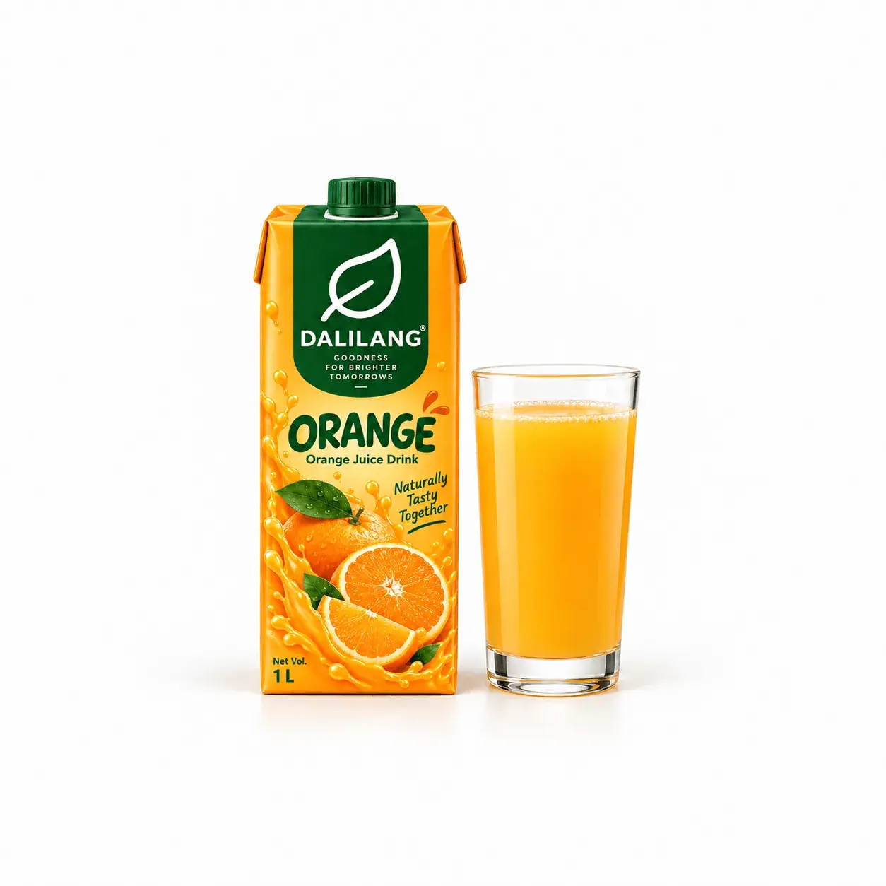 Glasses of Dalilang passion fruit and mango nectar