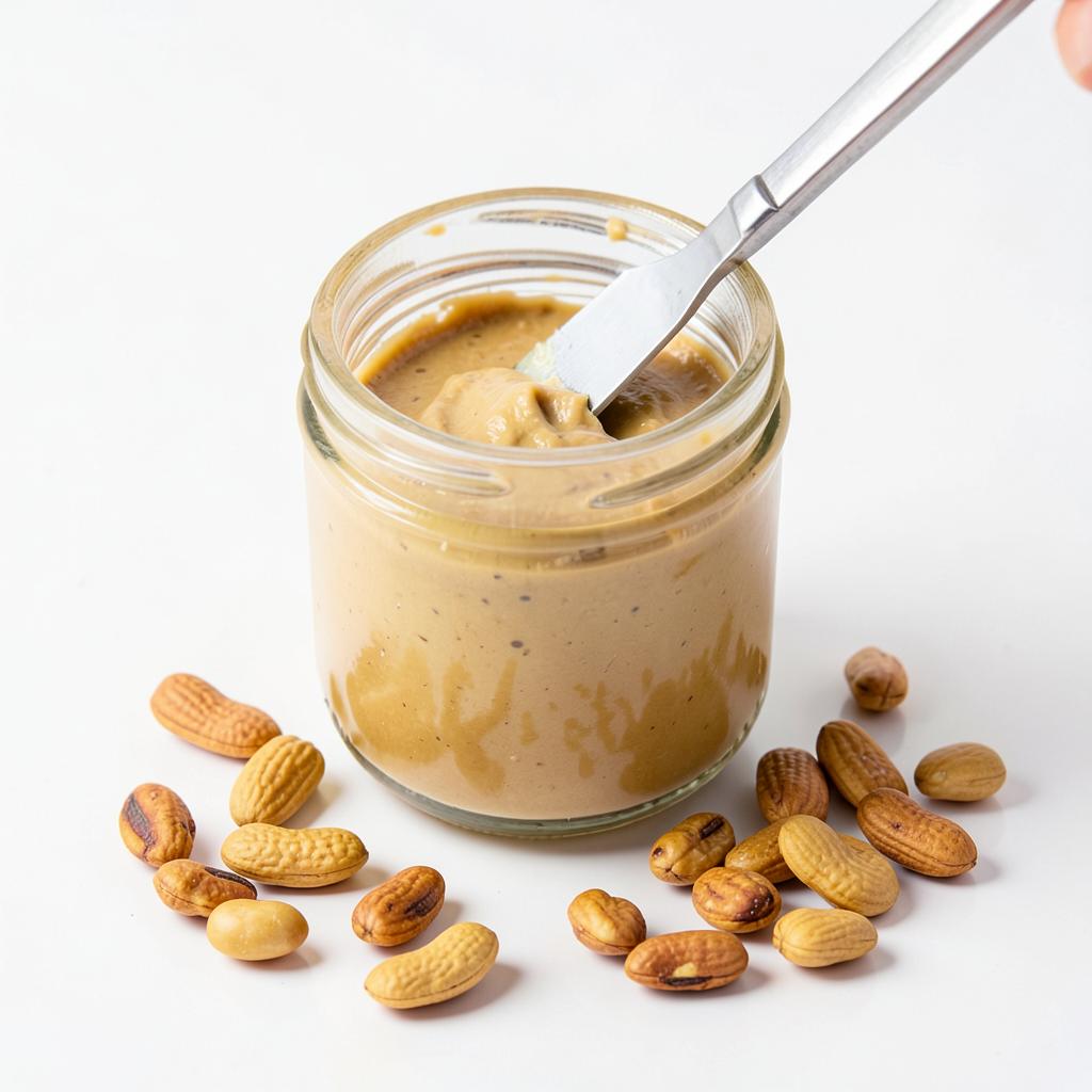 Jar of Dalilang smooth natural peanut butter